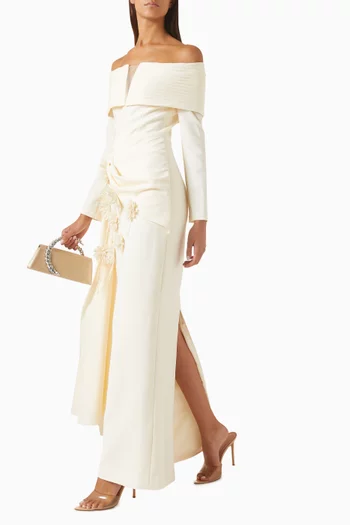 Floral-appliqué Gown