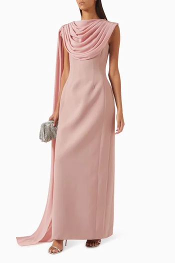 Draped Cape Gown