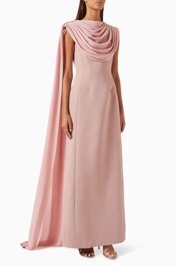 Draped Cape Gown