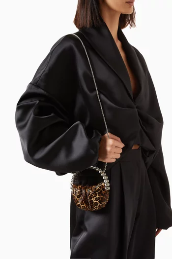 Micro Eternity Top-handle Bag in Leopard-print Calf-hair