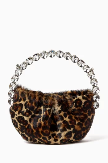 Micro Eternity Top-handle Bag in Leopard-print Calf-hair