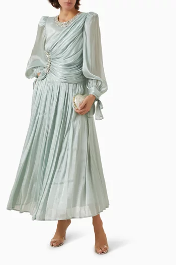 Embellished-trim Midi Dress