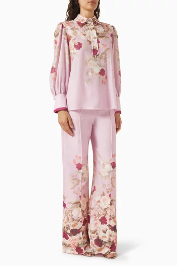 Floral-print Shirt & Pants Set