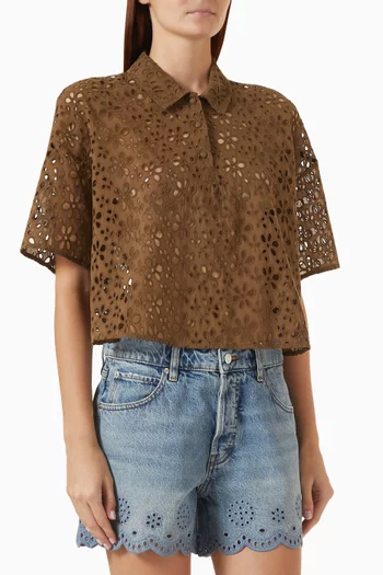 The Downing Eyelet Polo Shirt in Cotton