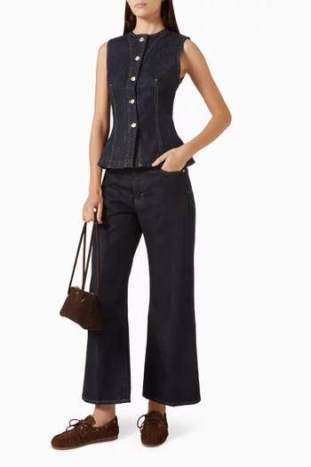 The Swing High-rise Flared Jeans in Denim
