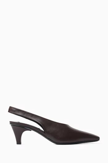 Decollete Slingback Pumps in Leather