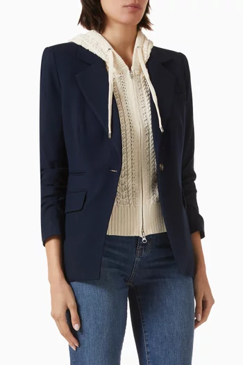 Wickham Knit Hoodie Dickey in Cotton-blend