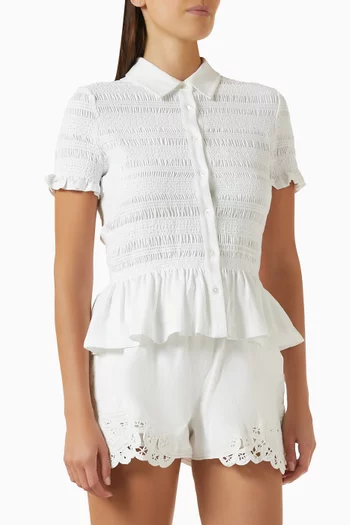 Ellisandra Smocked Top in Lyocell Blend