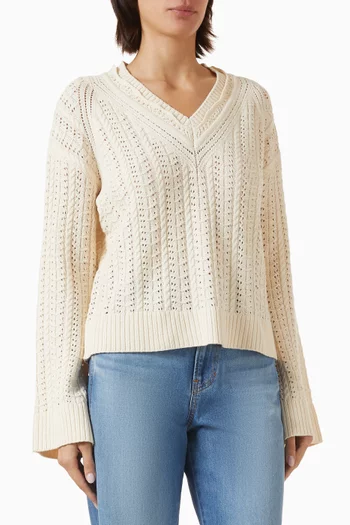 Deveraux Pointelle Sweater in Cotton-blend