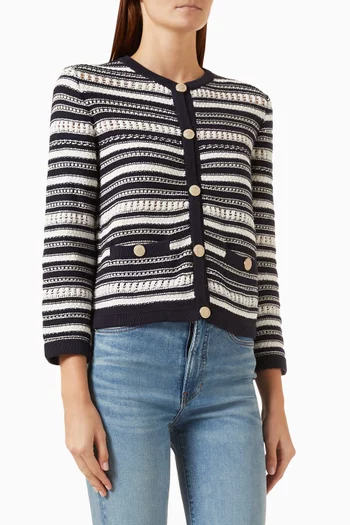 Bellingham Cardigan in Pointelle-knit