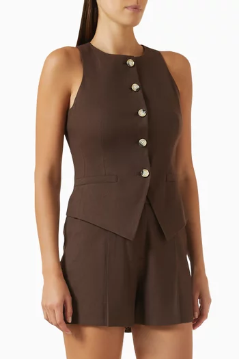 Hartwell Tailored Vest in Linen Blend