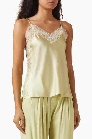 Johanan Lace-trim Top in Silk Blend