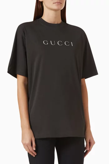 Glitter Logo T-shirt in Cotton-jersey