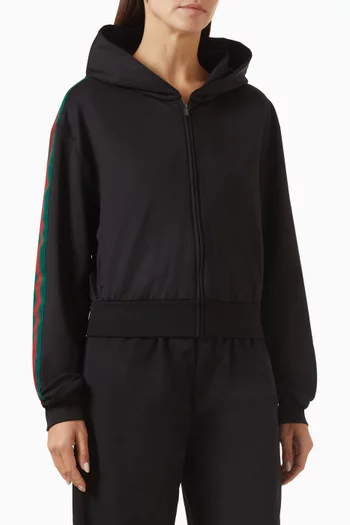 Zip Hoodie in Stretch Cotton