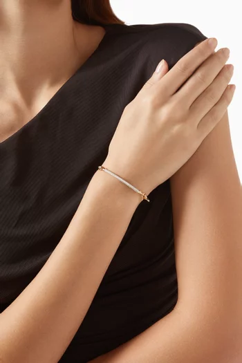 Pave Knot Bangle in 18kt Gold-plated Brass
