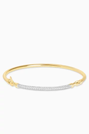 Pave Knot Bangle in 18kt Gold-plated Brass