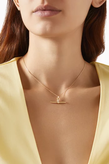 Hardware T-Bar Pendant Necklace in 18kt Gold-plated Silver