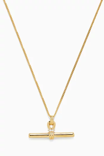 Hardware T-Bar Pendant Necklace in 18kt Gold-plated Silver