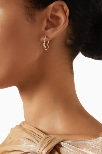 Scalloped Crystal Hoops