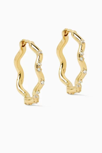 Scalloped Crystal Hoops