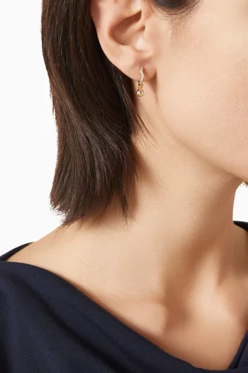 Crystal Ripple Pear Huggie Earrings in 18kt Gold-plated Sterling Silver