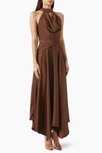 Cowl-neck Dress in Crepe