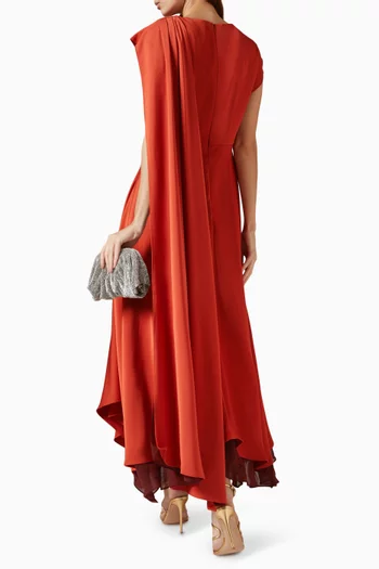 Ruched Cape Dress