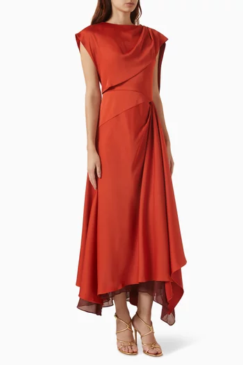 Ruched Cape Dress