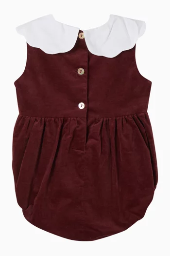 Collar Romper in Velvet