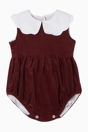 Collar Romper in Velvet