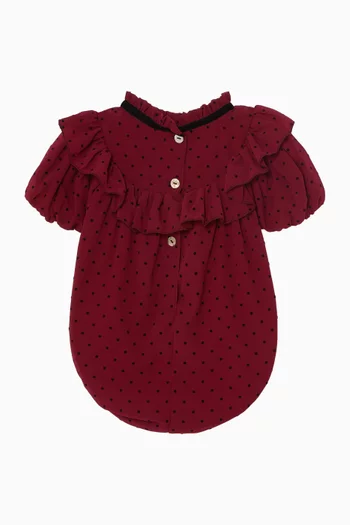 Embellished Bow Romper in Voile