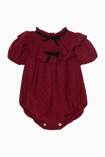 Embellished Bow Romper in Voile
