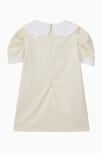 Flower-appliqué Dress