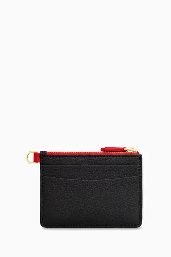 Small Zip Card Pouch in Leather