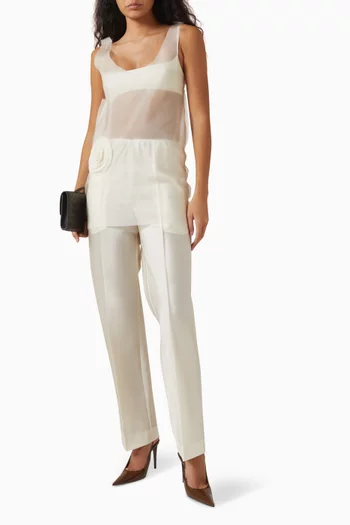 Elio Straight-leg Pants in Silk
