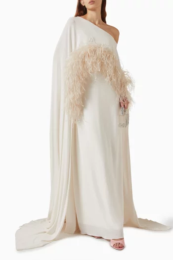 Feather-trim Dress