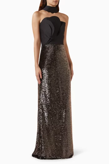 Embellished Choker-detail Dress