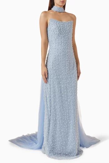 Bead-embellished Train Gown