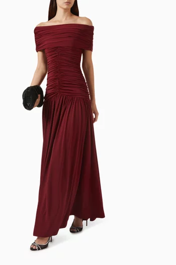 Off-shoulder Ruched Dress