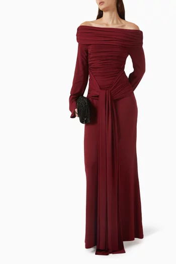Off-shoulder Ruched Dress