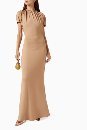 Gathered-neck Dress