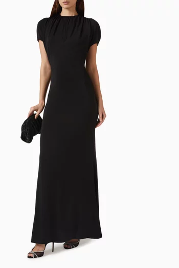 Gathered-neck Dress