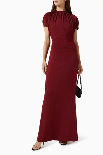 Gathered-neck Dress
