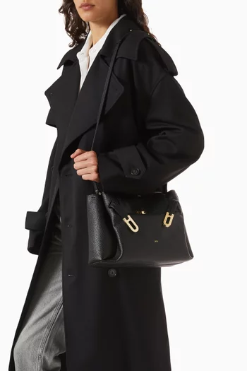 Rhea Double Buckle Shoulder Bag in Vegan Leather