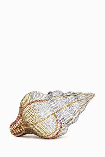 Conch Crystal-embellished Clutch