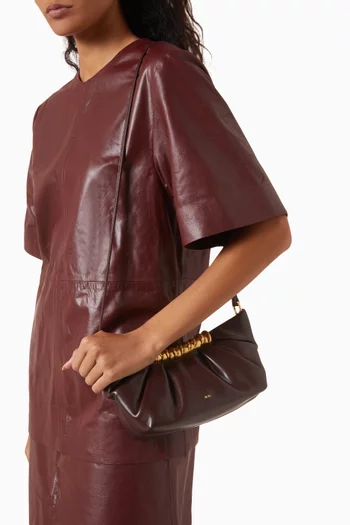 Leia Pleated Clutch in Vegan Leather