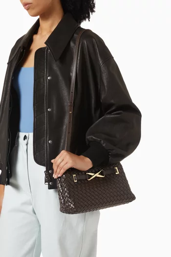 Elora Tote Bag in Woven Vegan Leather