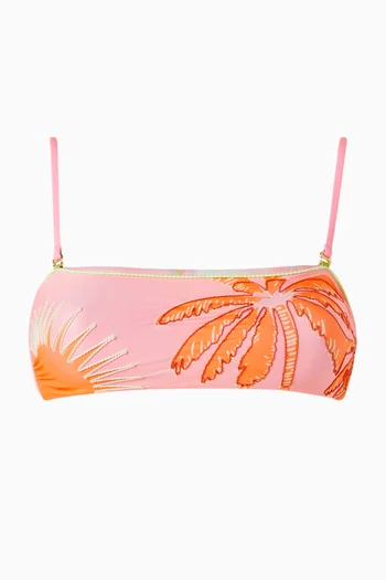 Palm & Sun Strapless Bikini Top