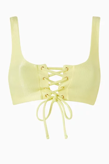 Dazzle Lace-up Bralette Bikini Top