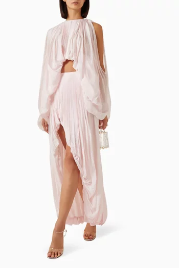 Indigo Pleated Set in Chiffon